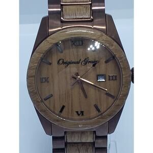 Original Grain Men Steel Wood Watch 43mm Classic
